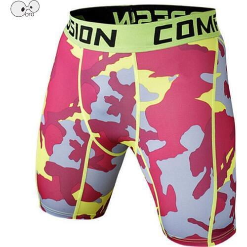 Summer Mens Camouflag Compression Tights Running Shorts GYM Fitness Short Pants Quick-drying Stretch Football Trousers Jogging