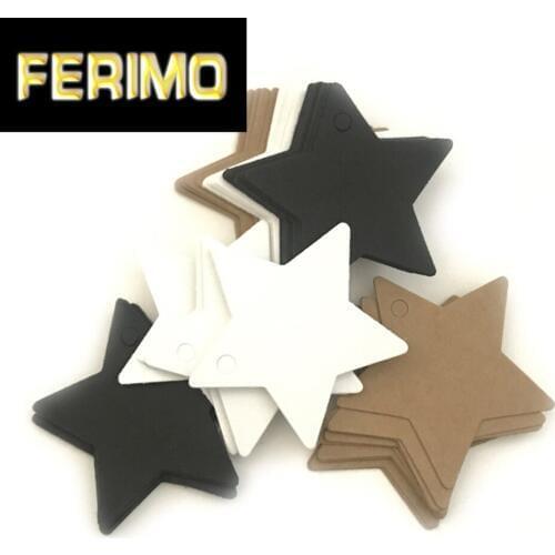 50pcs 6*6cm Multi-use Star Kraft Paper Wedding Label Party Gift Card Price Luggage Tags Christmas Decoration Christmas Ornaments