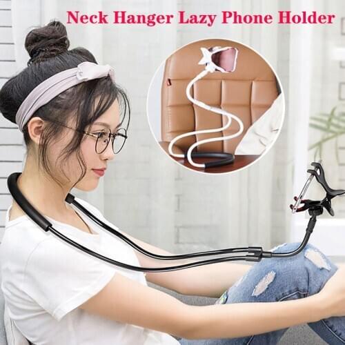 Mobile Phone Holder Lazy Hanging Neck Phone Stands Necklace Bracket Bed 360 Degree Phones Holder Stand for 3.5-6.3 inch Phone
