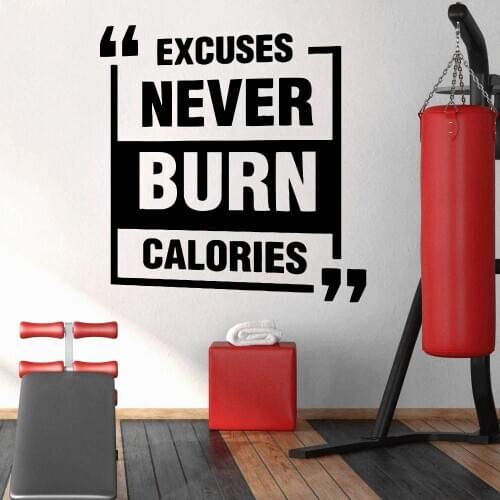 NEW Fitness Quote Decal Removable Vinyl Mural Poster Decor Living Room Bedroom Removable Vinyl Decals