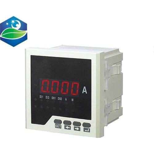 Single phase digital ampere meter LED current meter 96*96 ammeter digital meter with 1 loop of switch input and 1 alarm output