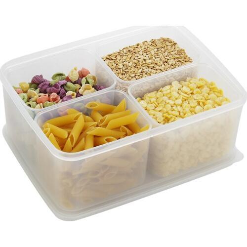 Plastic Fridge Food Storage Box Set Household Transparent Compartment Vegetable Storage Containers Food Clear Container