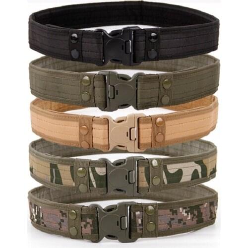 2021 New Army Style Combat Belts Quick Release Tactical Belt Fashion Men Canvas Waistband Outdoor Hunting Camouflage Waist Strap