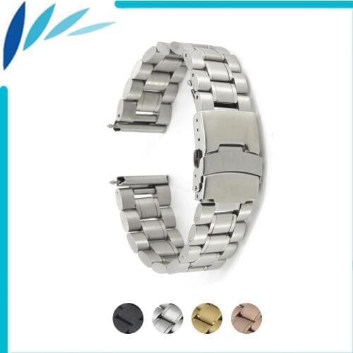 Stainless Steel Watch Band 16mm 18mm 20mm 22mm for CK Calvin Klein Safety Clasp Strap Loop Belt Bracelet Black Rose Gold Silver
