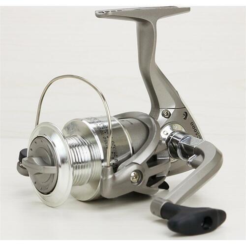 Best Quantity Fishing Reel Pre-Loading Spinning Wheel Metal Sliver 5.5:1 1000/7000S Plastic Handle Free Shipping Ocean Boat