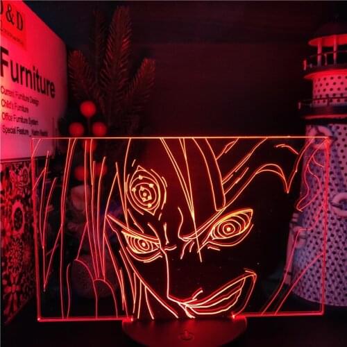Naruto Uchiha Madara 3D Luminaria LED Lampara Night Light Bedside Decoration Lampe Xmas Gifts Lights Desk Neon Aniem Figure Lamp