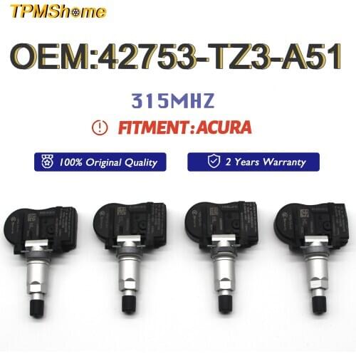 TPMS Sensor 42753-TZ3-A51 Tire Pressure Monitoring System 315MHz For Honda Acura TLX ILX RDX MDX 42753TZ3A51 42753-TX4-A512-M1
