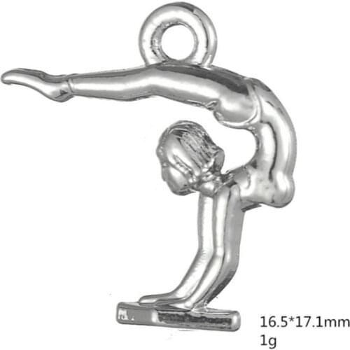 GYM Gymnastics Girl Charm Pendants Jewelry Making Finding DIY Bracelet Necklace Earring Accessories Handmade Tools 3pcs