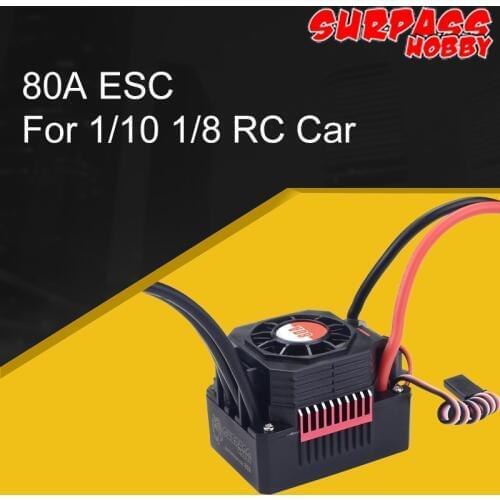 SURPASS HOBBY KK 80A ESC Waterproof Electric Speed Controller for 1/10 1/8 RC Car Power 3670 Brushless Motor