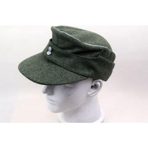Military Reenactment WWII German Army Elite EM M43 Officer Summer Panzer Field Cap Green