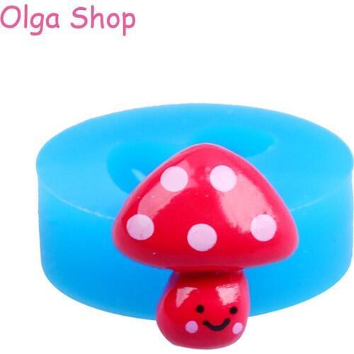 VYL036 21mm Kawaii Mushroom Silicone Mold - Vegetable Flexible Mold Sugarcraft, Cupcake Topper, Resin Mold, Cookie Biscuit Mold