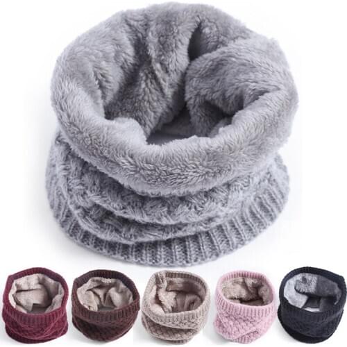 Girls Boys Winter Neck Warmer Children Cosy Fleece Lined Round Snood Scarf Scarves Kids Warm Winter Scarf