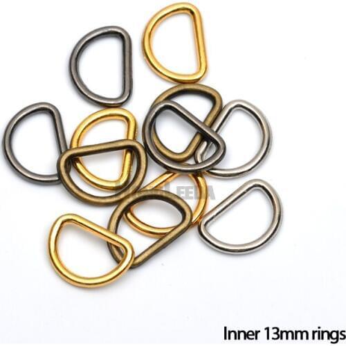 120pcs 13mm 0.5inch D ring buckle metal round alloy D Dee Ring adjustable buckle silver/black/bronze/gold RDR-13mm