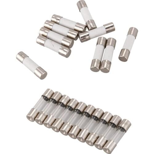 20Pcs 250V Quick Fast Blow Glass Fuses Tubes 5mm x 20mm 250V-0.5A & 0.2A 200MA