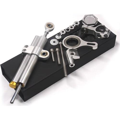 Cnc Aluminum Adjustable Motorcycles Steering Stabilizer Damper Bracket Mount Kit For Yamaha Yzf R6 2006-2017/ R1 2009-2012 Silve