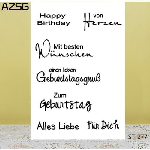 AZSG Happy Birthday/Easter Clear Stamps/Seals For DIY Scrapbooking/Card Making/Album Decorative Silicone Stamp Crafts