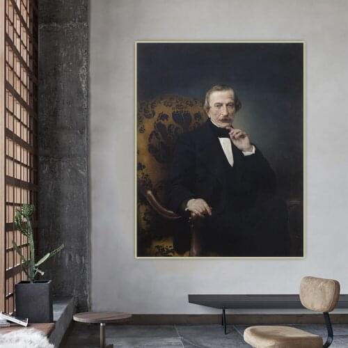 Citon Francesco Hayez《Portrait of Massimo d'Azeglio》Canvas Oil Painting Art Poster Picture Background Wall Decor Home Decoration