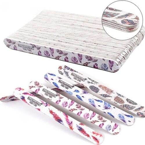 CHNRMJL 50Pcs/Pack 100/120/150/180/240 Pro Wooden Nail Art Nail File Buffer Washable Buffer Blocks Nails Pedicure Manicure Tools