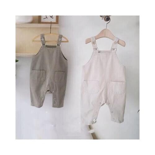 Childrens Overalls 2021 Spring Baby Clothes for Boys and Girls Cotton Casual Jumpsuit Long Climbing Baby Suspenders Pants 0-2Y