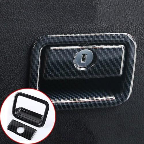 For Toyota Land Cruiser Prado FJ150 2010-2020 ABS Carbon fiber Interior Front Glove Box Door Handle Cover Trim Car Accessories