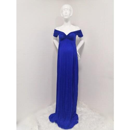 Boho Style Cotton Maternity Dress For Photography Maternity Photography Outfit Maxi Gown Pregnancy Women Elastic Long Dress