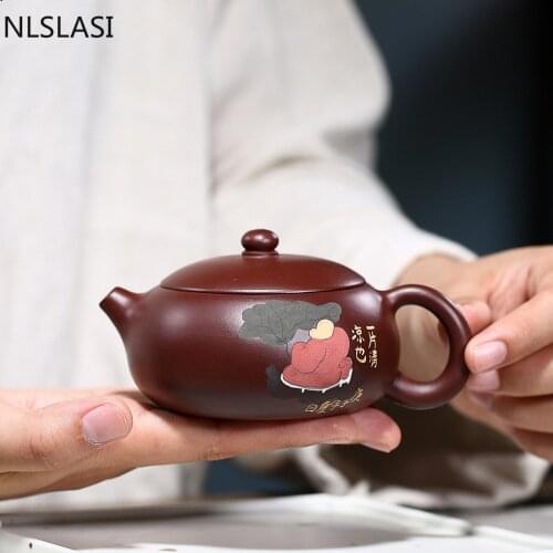 Chinese Yixing tea pot Handmade purple clay teapots filter xishi pot Raw ore beauty kettle customized gifts Authentic 200ml