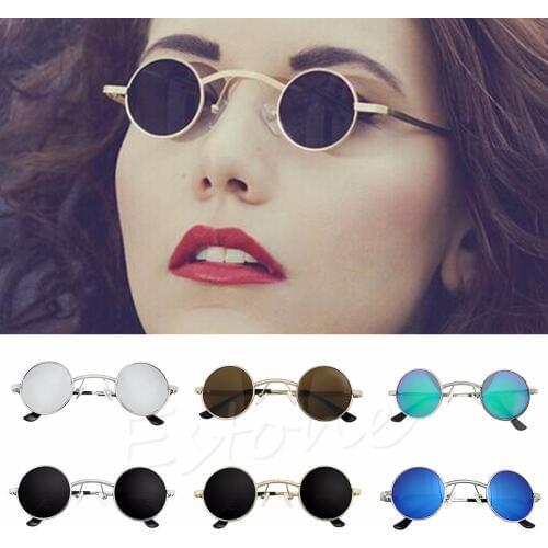 6 Colors Fashion Mens Womens Retro Style Round Glasses Cyber Goggles Steampunk Sunglasses New