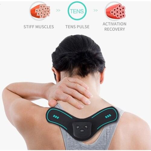 Mini Electric Neck Massager Back And Cervical Body Massage Gel Pads Vibration Muscle Relaxation Shoulder Neck Massager Mat