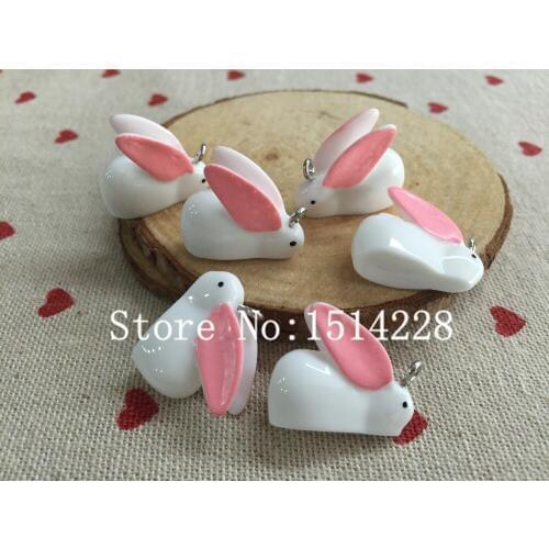 Mina Free shipping! Cute animal charms.3D resin kawaii rabbit pendant for key chain/phone decoration,DIY