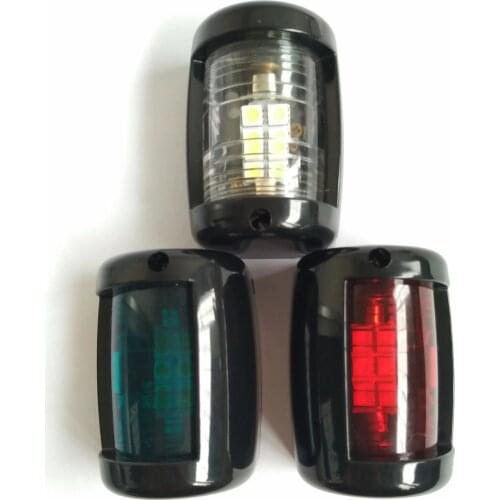 Marine Boat Yacht Mini Masthead/Starboard/Port Navigation Light 12V LED One Set Black