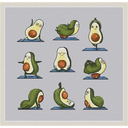 Avocado patterns Counted Cross Stitch 11CT 14CT DIY Cross Stitch Kits Embroidery Needlework Sets
