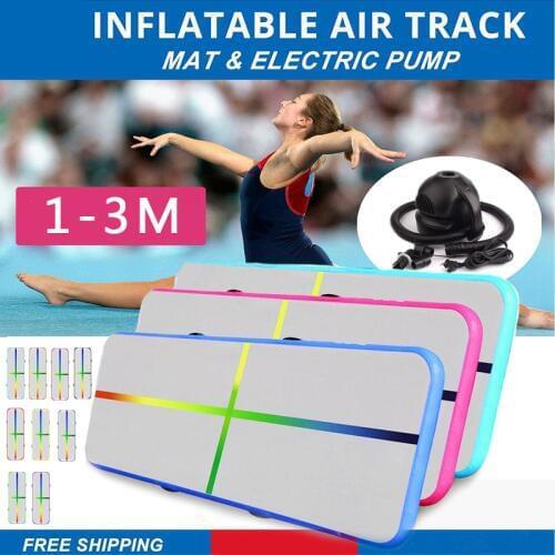 1-3m Inflatable Air Track Gymnastics Mattress Gym Tumble Floor Yoga Olympics Water Mattress for Home/Beach/Water Yoga