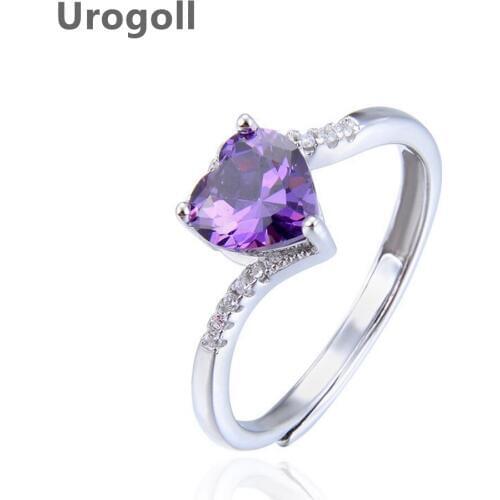 Brand New 925 Sterling Silver Fine Jewelry Heart Wedding Rings For Women Romantic Wedding Engagement Silver 925 Jewelry Gifts