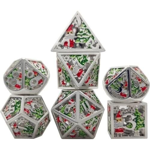 New DND Dice Set Dados Rol Metal Hollow Polyhedral RPG Dice Playing Dobbelstenen Dobbel Game Dobbelspel kostki do gry Dadi D20