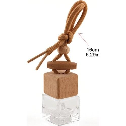 B36B Car Hanging Glass Bottle Pendant Perfume Aromatherapy Bottle Refillable Hanging Diffuser Bottle Air Fresher Ornament