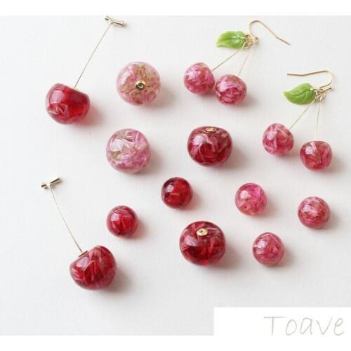 2pcs Japanese Resin Yintao Dried Flower Bullet Pendant DIY Hand-Made Ear Stud Material Accessories