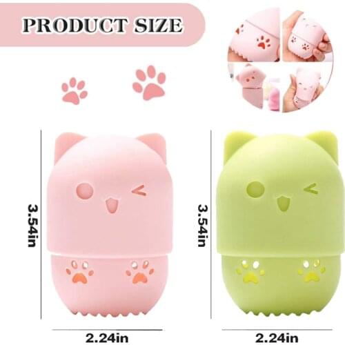 Portable Makeup Sponge Container Beauty Makeup Egg Silicone Protective Cover Travel Powder Puff Carrying Case Dry and Dustproof