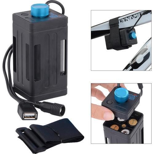 Portable Waterproof Battery Case Box with USB Interface Support 4 x 18650 Battery for LED Bicycle Light Bike Lamp Power Bank