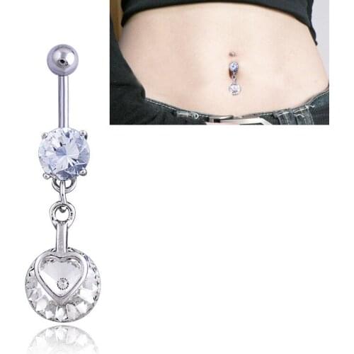 Sexy Belly Button Rings Dangle Surgical Steel Cool Crystal Belly Piercing Ring Simple