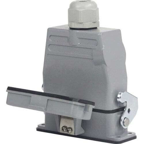 Heavy Duty Connectors HA 10 pins core top side entry single buckle with cover