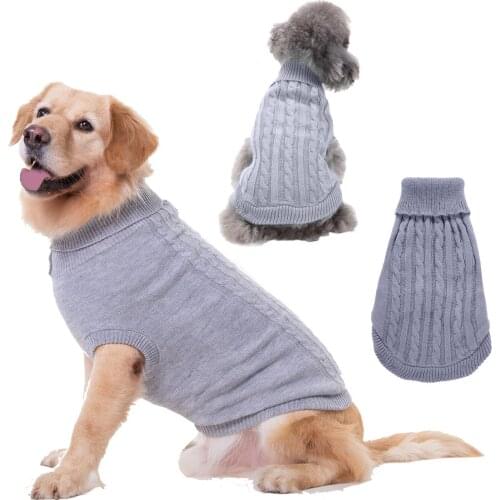 Pet Supplies Dog Clothes Dog Clothes Pure Color Dog Sweater Dog Clothes Autumn and Winter Small and Medium Sized Dog Clothes