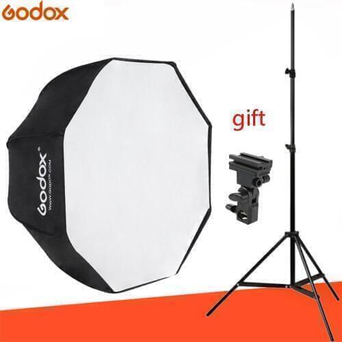 Godox 80cm / 32" octagonal umbrella soft box portable octagonal belt 1.9 m light stand free to send E tool for studio photo