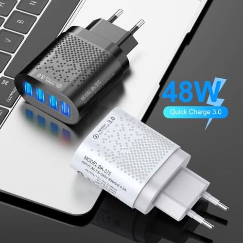 USB Charger 48W EU/US Phone Charger Quick Charge 3.0 For iPhone 12 11 3A Fast Chargeing For Xiaomi Mobile Phone Charger