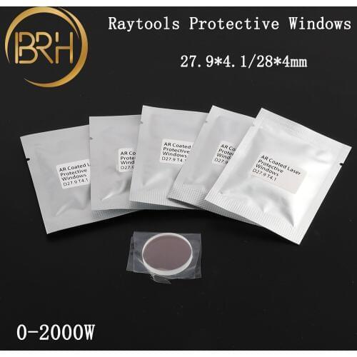 BRH 20PCS/Lot Raytools Fiber Laser Protective Lens/Glass 28*4/27.9*4.1mm For 0-2000W Raytools Bodor Fiber Laser Cutting