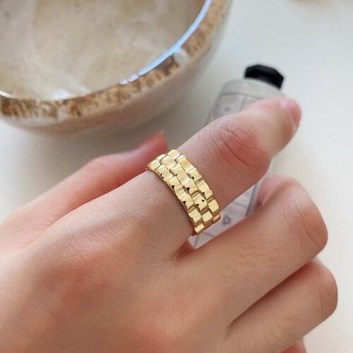 Line bracelet ring female open ring 925 sterling silver ring personality trendy jewelry fashion temperament