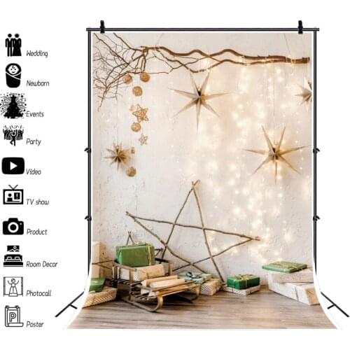 Winter Christmas Wood Plank Photography Vinyl Background Wall Indoor Holiday Decor Photocall Backdrop for Photo Studio Props