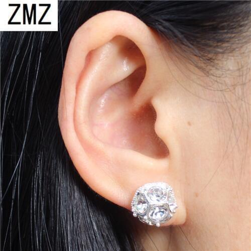 ZMZ 2019 cute resin earring gold/silver plated unique with pearl & shinny stones fashion jewelry for women