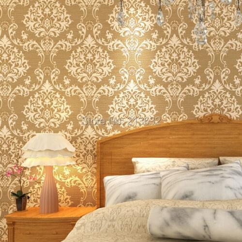 ZXqz 14 TV setting wall _ European wallpaper wallpaper bedroom living room 3D Damascus TV background wall