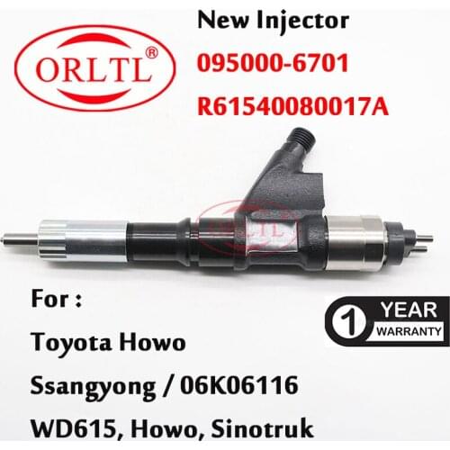095000-6701 Original Injector 0950006701 Fuel Injector 6701 Auto Fuel Injector 095000-6702 For Toyota Engine WD615 HOWO SINOTRUK