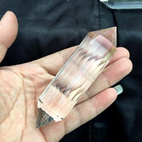 10cm 24-Sided Natural White crystal、Natural Yellow crystal Very Rare Double Terminated Crystal Wand Point Spiritual Reiki